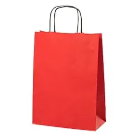 MAILmedia Papiertüte Gewundener Griff 240 x 110 x 330 mm, 8,7 L rot 200 Stück