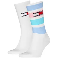 Tommy Hilfiger Socken TH UNI TJ SOCK 2P FADED RUGBY (2-Paar) mit kräftigem Streifenmuster blau 43-46