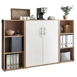 Aktenschrank Office Edition Sw Set 2 niedrig Weiß/Eiche