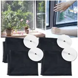 casativo Fliegennetz für Fenster 130 x 150 cm Schwarz