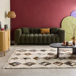 Innenteppich mit ethnischen Motiven, beige  - sweeek