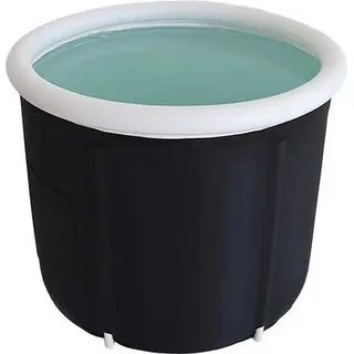 Zusammenklappbare tragbare aufblasbare Badewanne 80 x 79 cm schwarz - Schwarz