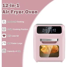 LLIVEKIT Heißluftfritteuse 1800 rosa