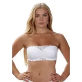 After Eden D-cup & up Bandeau-BH "ANNA", Damen, Gr. 80, Cup G, weiß, Spitze, Obermaterial: 84% Polyamid, 16% Elasthan, AFTER EDEN D-CUP & UP, unifarben, figurbetont, BHs Bandeau-BH, abnehmbare Träger, mit Schale, mit Bügel, mit Spitze, feminin