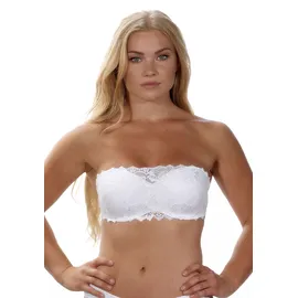After Eden D-cup & up Bandeau-BH "ANNA", Damen, Gr. 80, Cup G, weiß, Spitze, Obermaterial: 84% Polyamid, 16% Elasthan, AFTER EDEN D-CUP & UP, unifarben, figurbetont, BHs Bandeau-BH, abnehmbare Träger, mit Schale, mit Bügel, mit Spitze, feminin