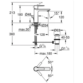 Grohe Lineare S-Size Einhandmischer hard graphite gebürstet 32114AL1