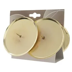 Decoris Adventskranzkerzenhalter Metall Ø 10 cm 4 Stück hell gold glanz