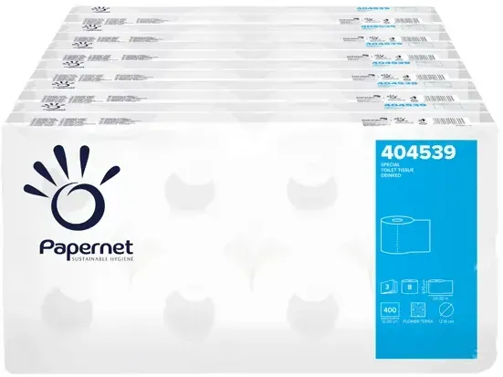 Toilettenpapier Werra Recycling 3-lagig hochweiss 48 Rollen/Paket x 200 Blatt, Klopapier 3-lagig, hochweiß