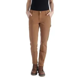 Damen Doppelfront-Hose STRETCH TWILL DOUBLE FRONT TROUSERS, braun, Größe W12/REG - braun - W12/REG