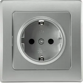 ChiliTec Schuko-Steckdose Unterputz Silber Grau 1 St.