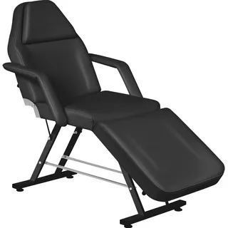 Kosmetikliege 3 Einstellbare Abschnitte Schönheitsbett, Ergonomische Massageliege mit Verstellbare Rückenlehne & Fußstütze, Robuste Tattooliege bis 150 kg Ideal für Spa, Kosmetik & Therapien (Schwarz)