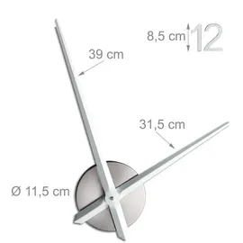 Relaxdays 3D-Wanduhr 13,5 cm DIY silber