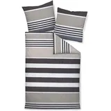 JANINE Davos Gestreift Braun/Grau 240 x 220 cm + 2 x 80 x 80 cm