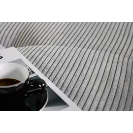 Riess-Ambiente Ecksofa KENT 220cm hellgrau Cord inklusive Hocker L-Form Wohnlandschaft