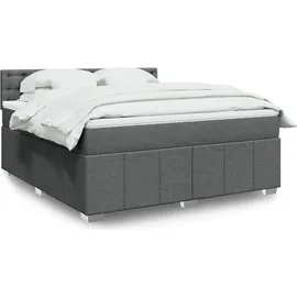 vidaXL Boxspringbett 180 x 200 cm Dunkelgrau