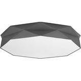 Licht-Erlebnisse Deckenleuchte Modern Schwarz Stoff Achteck Prima 6xE27 Wohnzimmer Esszimmer Flur Lampe BISO - Grau