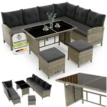 Juskys Manacor Polyrattan Lounge-Set grau meliert