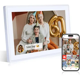 Rollei Smart Frame WiFi 100 mit App-Funktion Digitaler Bilderrahmen, 25,53 cm, 800 x 1280p, Weiß
