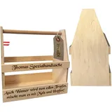 KF-Holz Bierträger für 8 Flaschen mit Gravur - Männerhandtasche aus Holz - Flaschenträger - Geschenk für Vatertag und Geburtstag