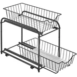 Songmics Küchenschrank Organizer stapelbar, klassikschwarz