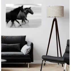 Wandsticker QUEENCE "Horses", schwarz, T:0,1cm, Folie, Wandtattoos, Selbstklebend, kinderleichte Anbringung