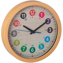 Relaxdays Wanduhr Kinder Ø 30 cm mehrfarbig Lernuhr