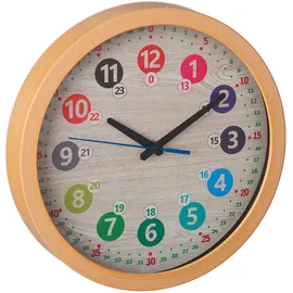 Relaxdays Wanduhr Kinder Ø 30 cm mehrfarbig Lernuhr