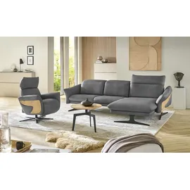 HIMOLLA Relaxsessel Leder 77 x 84 x 101 cm Grau