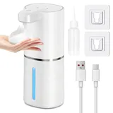 GRIRDDIV Seifenspender Automatisch Wandbefestigung mit Sensor Infrarot, 380mL Wandbefestigung Seifenspender mit Sensor, Seifenschaumspender, Wasserdicht 4 Stufen Spülmittelspender für Küche Bad