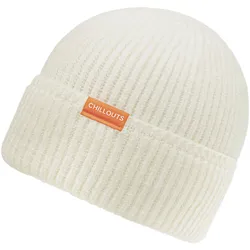 Strickmütze CHILLOUTS "Matty Hat", Damen, weiß (off, weiß), Strick, Baumwollmischung, unifarben, modisch,klassisch,sportlich,casual, Mützen, Mit hohem Baumwoll-Anteil