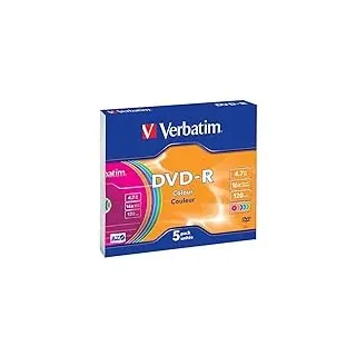 Verbatim 43557 4.7GB DVD-R 5 - DVD+RW (4,7 GB, DVD-R, 5X 120 min, Mehrfarbig, 16x)