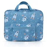 TA Trend Atelier Tasche für tiptoi & interaktive Lernsysteme sowie Hörstifte – Aufbewahrungs- & Transporttasche für Bücher, Zubehör & Kinder-Tablets – Weltall Design Blau