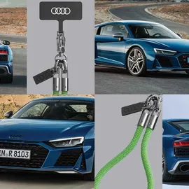 Audi Universal-Schlüsselband 28Cm 8Mm Grün/Grün Au-Hsl8-R8/D1-Gn - Grün