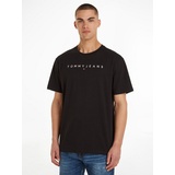 Tommy Jeans T-Shirt »TJM REG LINEAR LOGO TEE EXT«, mit Markenlabel, schwarz