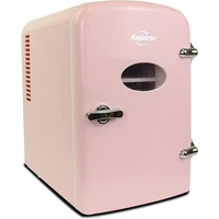 Koolatron 4L 6Can Retro Elektrischer Tragbarer Mini-Kühlschrank Cooler 12V(Rosa)