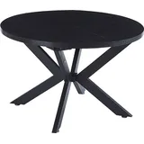 HOME DELUXE Esstisch Rund Ausziehbar AVENTURA inkl. Sternfuß - 120 x 120 cm Dark Oak |Küchentisch, Esszimmer, Esszimmertisch - Braun