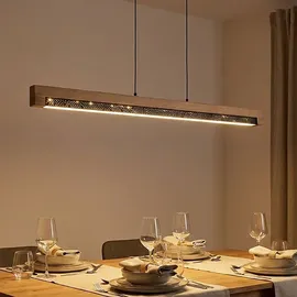 GLOBO Pendelleuchte 1-flg. 120 cm rechteckig braun schwarz