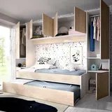 Dmora Kinderbett Venturosa 303 x 97 x 203 cm Eiche weiß