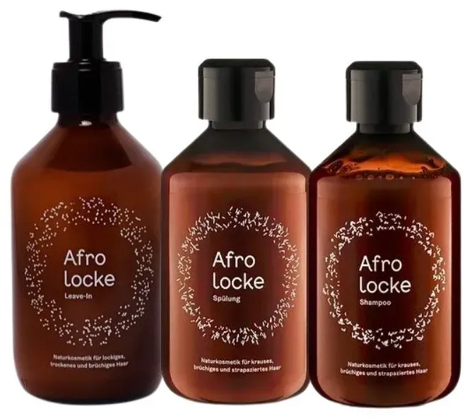 Afrolocke Shampoo, Spülung und Leave-In für lockiges Haar 3x250 ml