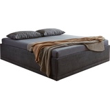 Westfalia Schlafkomfort Polsterbett »Texel«, Standardhöhe mit Zierkissen, Bettkasten bei Ausführung mit Matratze, schwarz