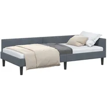 vidaXL Eckbettgestell 90 x 200 cm Dunkelgrau