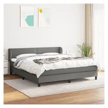 vidaXL Boxspringbett mit Matratze Dunkelgrau 180x200 cm Stoff