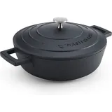 masterclass Kasserolle, niedrig, Aluminiumguss, 24 CM, 2,5 L, Schwarz - MasterClass