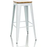 HJH Office Barhocker VANTAGGIO HIGH WS / Ulmenholz ohne Armlehnen