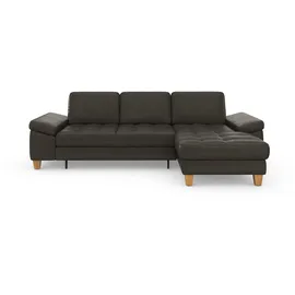 sit&more Ecksofa SIT & MORE "Westham L-Form", grau (anthrazit), B:275cm H:88cm T:172cm, 100% Polyester, Sofas, Ecksofa, mit Recamiere, mit oder ohne Bettfunktion, Bettkasten, Füße Eiche