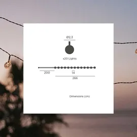 Licht-Erlebnisse Außenlichterkette LED Solar Kunststoff 266,6 cm spritzwassergeschützt schwarz