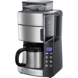 RUSSELL HOBBS Kaffeemaschine mit Mahlwerk Grind & Brew 25620-56, 1,25l Kaffeekanne, Papierfilter 1×4, mit Thermokanne grau|silberfarben