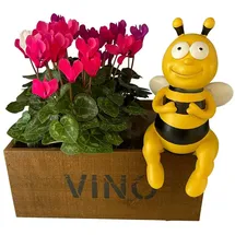 of Gartenfiguren süsse Bienen Kantenhocker im Blumenbeet - Deko Figuren Tierfiguren Biene (Groß, 25cm)