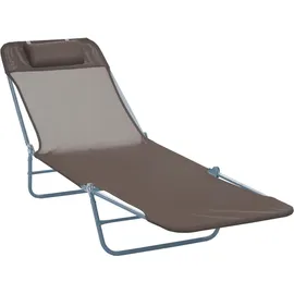 Outsunny Sonnenliege 182 x 56 x 24,5 cm kaffebraun klappbar