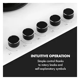 Klarstein Goldflame 5 Gaskochfeld 5-flammig Messing-Brenner Glaskeramik